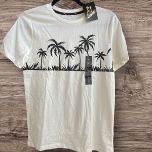 NEW‎ Art Class Boy's White Summer Beach Palm Tree Print Graphic T-Shirt Sz Large
